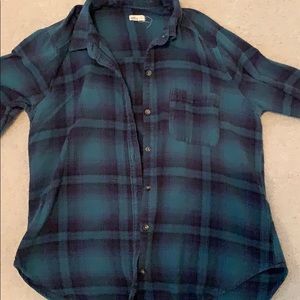 hollister flannel dark green